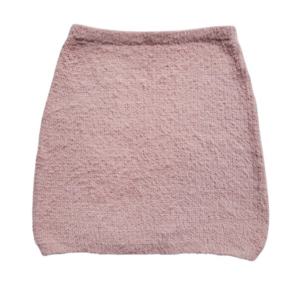 Mimi Chica Fuzzy Plush Hairy Sweater Skirt Blush Light Pink M - Picture 2 of 10